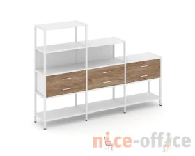 Трехсекционный стеллаж четырех/трех/двухярусный с ящиками 2730х400х1613 Шелф Систем / Shelf System images