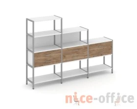 Трехсекционный стеллаж четырех/трех/двухярусный с ящиками 2730х400х1613 Шелф Систем / Shelf System images