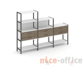 Трехсекционный стеллаж четырех/трех/двухярусный с ящиками 2730х400х1613 Шелф Систем / Shelf System images