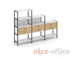Трехсекционный стеллаж четырех/трех/двухярусный с ящиками 2730х400х1613 Шелф Систем / Shelf System images
