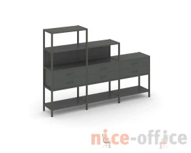 Трехсекционный стеллаж четырех/трех/двухярусный с ящиками 2730х400х1613 Шелф Систем / Shelf System images