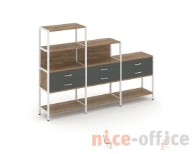 Трехсекционный стеллаж четырех/трех/двухярусный с ящиками 2730х400х1613 Шелф Систем / Shelf System images