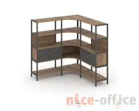 Трехсекционный угловой стеллаж четырехярусный с ящиками 1590х1590х1613 Шелф Систем / Shelf System images