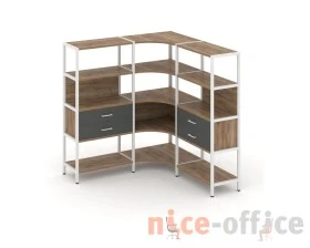 Трехсекционный угловой стеллаж четырехярусный с ящиками 1590х1590х1613 Шелф Систем / Shelf System images