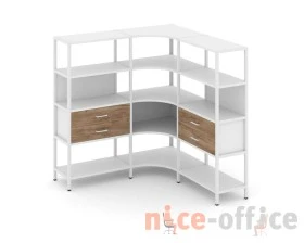 Трехсекционный угловой стеллаж четырехярусный с ящиками 1590х1590х1613 Шелф Систем / Shelf System images