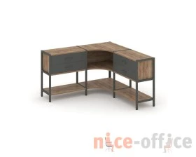 Трехсекционный угловой стеллаж двухярусный с ящиками 1590х1590х879 Шелф Систем / Shelf System images