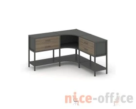 Трехсекционный угловой стеллаж двухярусный с ящиками 1590х1590х879 Шелф Систем / Shelf System images