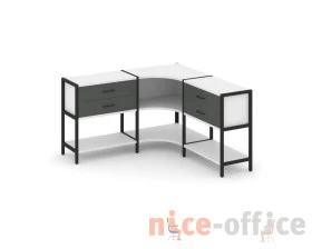 Трехсекционный угловой стеллаж двухярусный с ящиками 1590х1590х879 Шелф Систем / Shelf System images