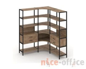 Трехсекционный угловой стеллаж пятиярусный с ящиками 1590х1590х1980 Шелф Систем / Shelf System images