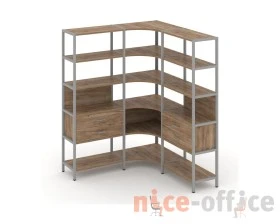 Трехсекционный угловой стеллаж пятиярусный с ящиками 1590х1590х1980 Шелф Систем / Shelf System images