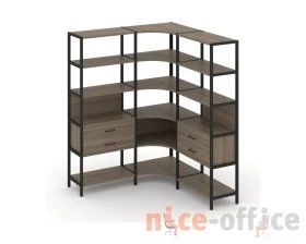 Трехсекционный угловой стеллаж пятиярусный с ящиками 1590х1590х1980 Шелф Систем / Shelf System images
