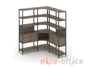 Трехсекционный угловой стеллаж пятиярусный с ящиками 1590х1590х1980 Шелф Систем / Shelf System images