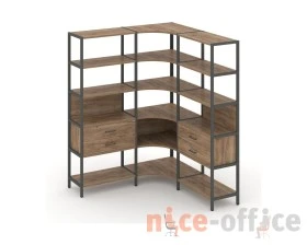 Трехсекционный угловой стеллаж пятиярусный с ящиками 1590х1590х1980 Шелф Систем / Shelf System images