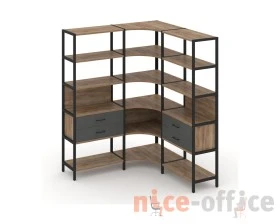 Трехсекционный угловой стеллаж пятиярусный с ящиками 1590х1590х1980 Шелф Систем / Shelf System images
