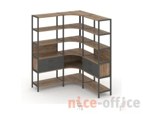 Трехсекционный угловой стеллаж пятиярусный с ящиками 1590х1590х1980 Шелф Систем / Shelf System images