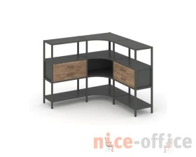 Трехсекционный угловой стеллаж трехярусный с ящиками 1590х1590х1246 Шелф Систем / Shelf System images