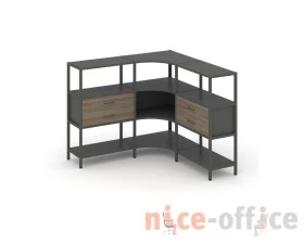 Трехсекционный угловой стеллаж трехярусный с ящиками 1590х1590х1246 Шелф Систем / Shelf System images