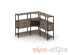 Трехсекционный угловой стеллаж трехярусный с ящиками 1590х1590х1246 Шелф Систем / Shelf System images