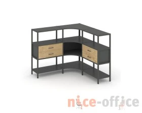 Трехсекционный угловой стеллаж трехярусный с ящиками 1590х1590х1246 Шелф Систем / Shelf System images