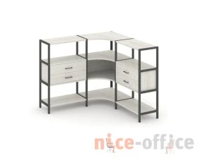 Трехсекционный угловой стеллаж трехярусный с ящиками 1590х1590х1246 Шелф Систем / Shelf System images