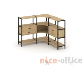 Трехсекционный угловой стеллаж трехярусный с ящиками 1590х1590х1246 Шелф Систем / Shelf System images