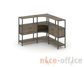 Трехсекционный угловой стеллаж трехярусный с ящиками 1590х1590х1246 Шелф Систем / Shelf System images