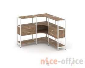 Трехсекционный угловой стеллаж трехярусный с ящиками 1590х1590х1246 Шелф Систем / Shelf System images