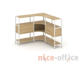 Трехсекционный угловой стеллаж трехярусный с ящиками 1590х1590х1246 Шелф Систем / Shelf System images