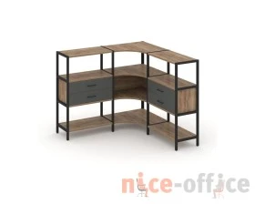 Трехсекционный угловой стеллаж трехярусный с ящиками 1590х1590х1246 Шелф Систем / Shelf System images