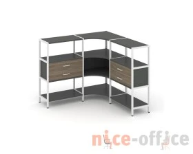 Трехсекционный угловой стеллаж трехярусный с ящиками 1590х1590х1246 Шелф Систем / Shelf System images