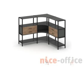 Трехсекционный угловой стеллаж трехярусный с ящиками 1590х1590х1246 Шелф Систем / Shelf System images