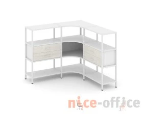 Трехсекционный угловой стеллаж трехярусный с ящиками 1590х1590х1246 Шелф Систем / Shelf System images