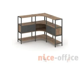 Трехсекционный угловой стеллаж трехярусный с ящиками 1590х1590х1246 Шелф Систем / Shelf System images