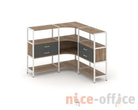 Трехсекционный угловой стеллаж трехярусный с ящиками 1590х1590х1246 Шелф Систем / Shelf System images