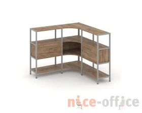 Трехсекционный угловой стеллаж трехярусный с ящиками 1590х1590х1246 Шелф Систем / Shelf System images