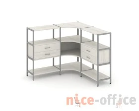 Трехсекционный угловой стеллаж трехярусный с ящиками 1590х1590х1246 Шелф Систем / Shelf System images