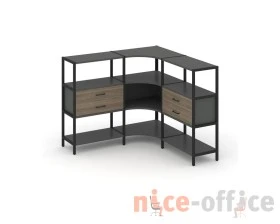 Трехсекционный угловой стеллаж трехярусный с ящиками 1590х1590х1246 Шелф Систем / Shelf System images