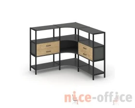 Трехсекционный угловой стеллаж трехярусный с ящиками 1590х1590х1246 Шелф Систем / Shelf System images