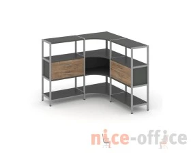 Трехсекционный угловой стеллаж трехярусный с ящиками 1590х1590х1246 Шелф Систем / Shelf System images