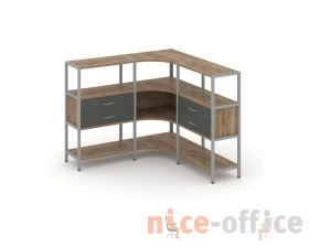 Трехсекционный угловой стеллаж трехярусный с ящиками 1590х1590х1246 Шелф Систем / Shelf System images