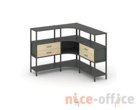 Трехсекционный угловой стеллаж трехярусный с ящиками 1590х1590х1246 Шелф Систем / Shelf System images