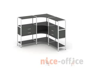 Трехсекционный угловой стеллаж трехярусный с ящиками 1590х1590х1246 Шелф Систем / Shelf System images