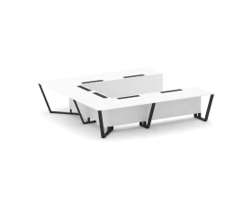 Стол переговорный П-образный ЛДСП/краш. металл 3200x3200x750 Стил Мит / Steel Meet images