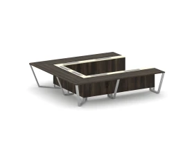 Стол переговорный П-образный ЛДСП/краш. металл/МДФ 3200x3200x750 Стил Мит / Steel Meet images
