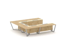 Стол переговорный П-образный ЛДСП/краш. металл/МДФ 3200x3200x750 Стил Мит / Steel Meet images