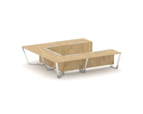 Стол переговорный П-образный ЛДСП/нерж. сталь 3200x3200x750 Стил Мит / Steel Meet images