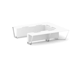 Стол переговорный П-образный ЛДСП/нерж. сталь 3200x3200x750 Стил Мит / Steel Meet images