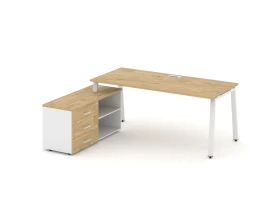 Стол письменный с греденцией левой на А-образном каркасе 1780x1480x750 Стайл Проджект Директ / Style Project Direct images