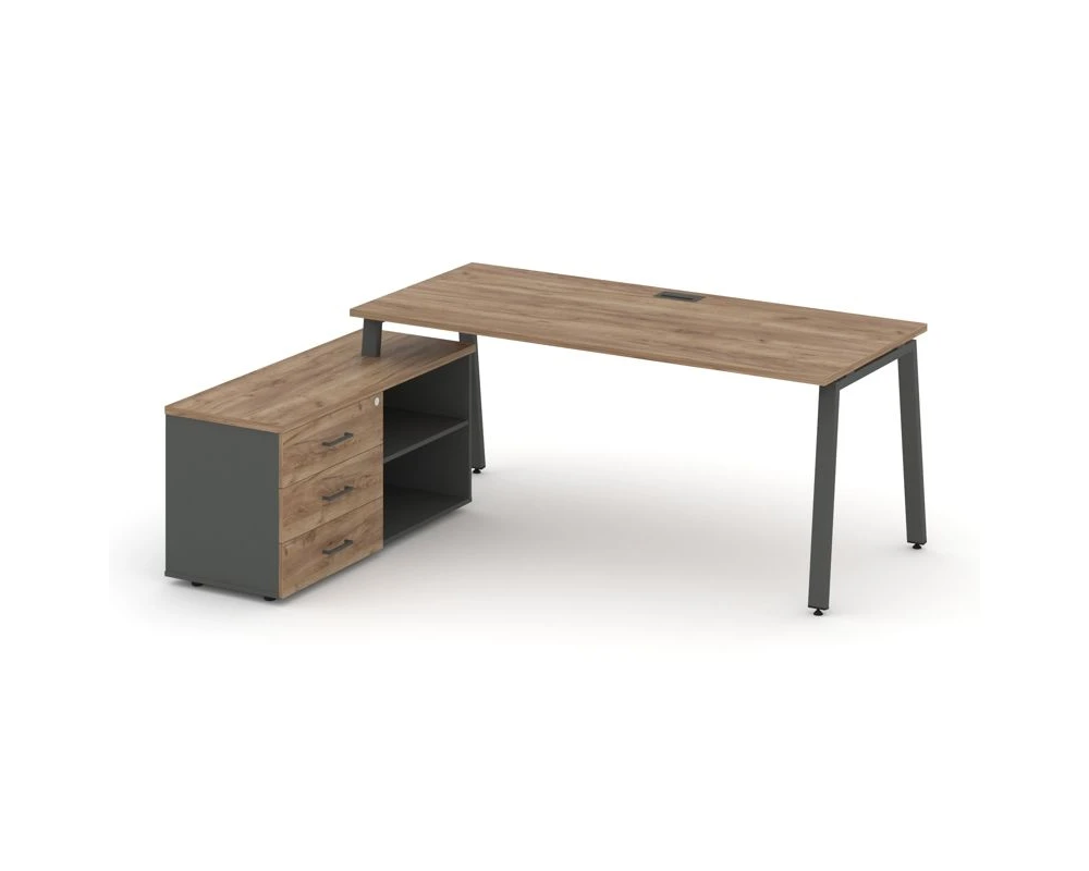 Стол письменный с греденцией левой на А-образном каркасе 1780x1480x750 Стайл Проджект Директ / Style Project Direct