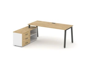 Стол письменный с греденцией левой на А-образном каркасе 1780x1480x750 Стайл Проджект Директ / Style Project Direct images